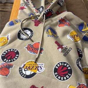 NBA Multi-Team Logo Beige Hoodie